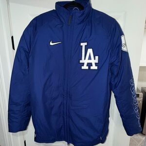 Nike Blue Puffer Jacket with White Accents